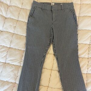 GAP Navy & White Gingham Slim Pants
